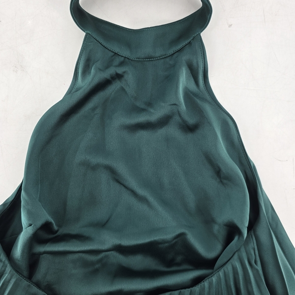 Chic Backless Teal Halter Dress - Picture 7 of 8